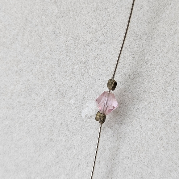 VINTAGE Dainty 14/20 14KT Gold-Filled Glass Floral Lampwork Bead Necklace - Picture 5 of 7